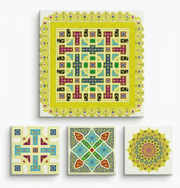 Collection de Tableaux Inspirés de l’Ornement Marocain Authentique
