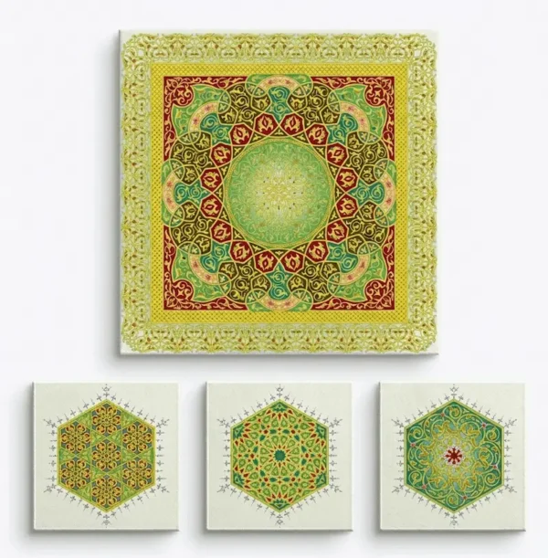 Collection de Tableaux Inspirés de l’Ornement Marocain Authentique