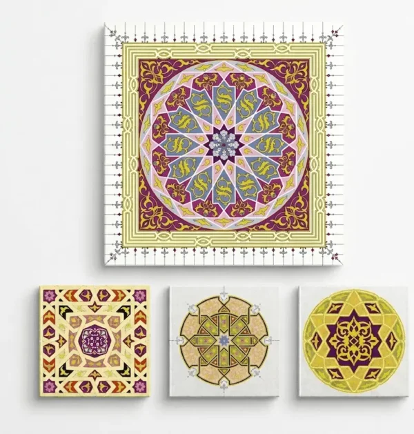 Collection de Tableaux Inspirés de l’Ornement Marocain Authentique