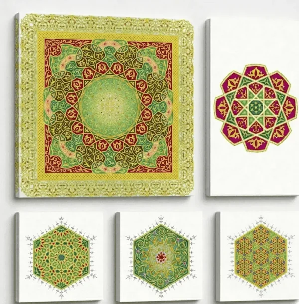 Collection de Tableaux Inspirés de l’Ornement Marocain Authentique
